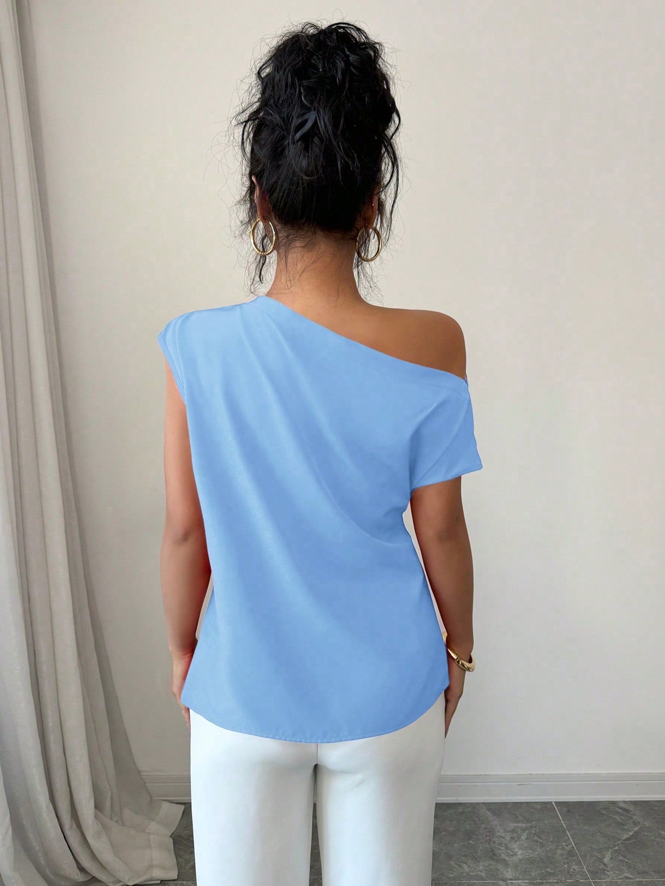 Asymmetrical Draped Top - Kumkwat