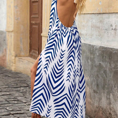 Chevron Print Maxi Dress