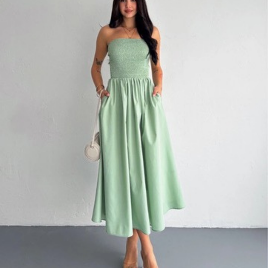 Isla Smocked Midi Dress - Kumkwat