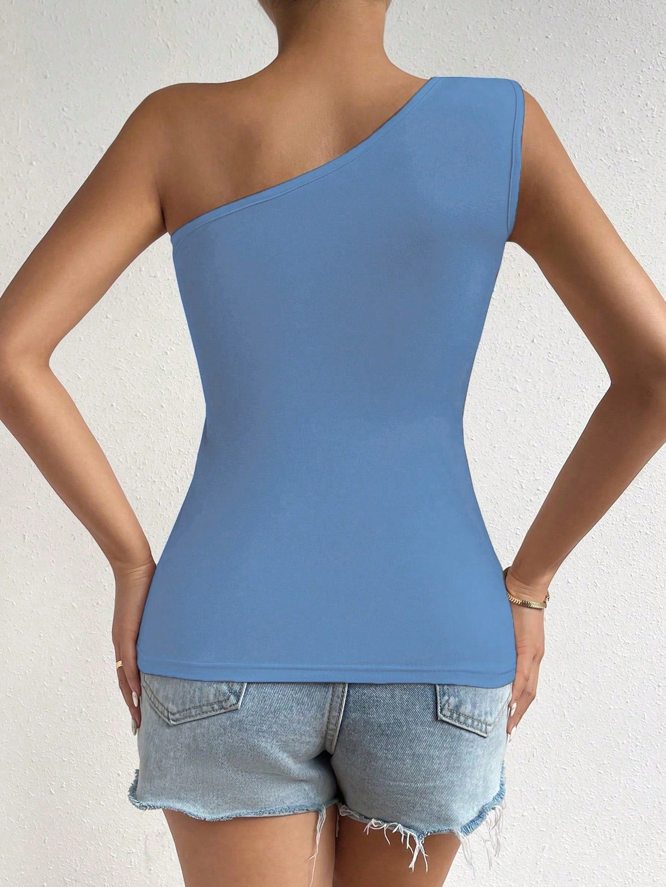 One-Shoulder Ruched Top - Kumkwat