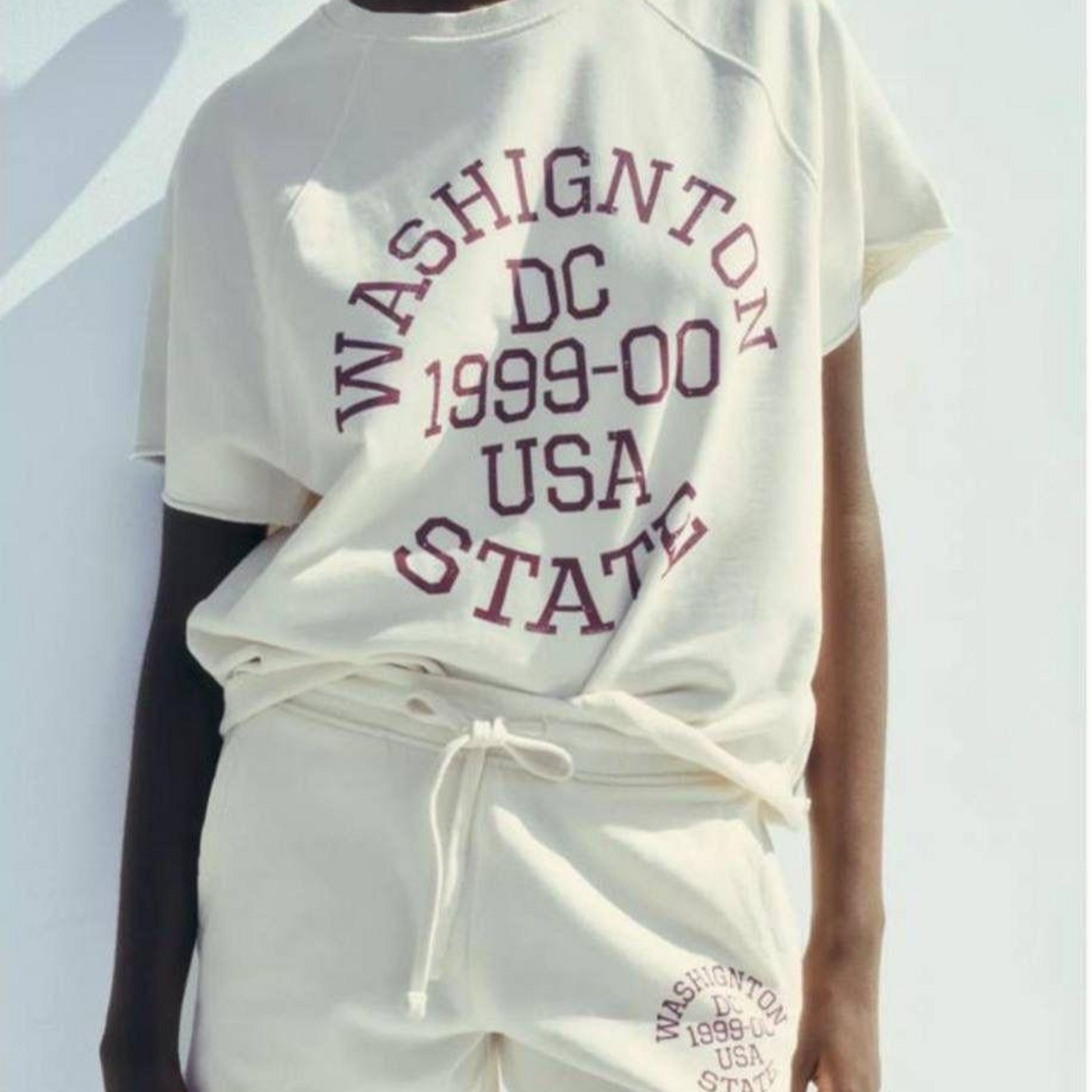 Washington DC USA State Graphic Loungewear Set – Cream - Kumkwat