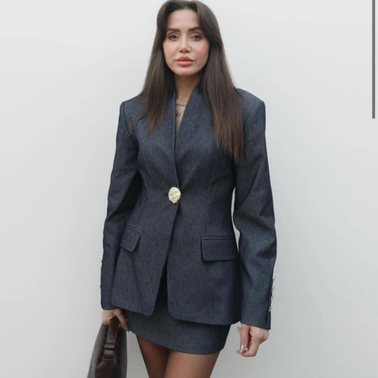 Power Chic Denim Set - Kumkwat