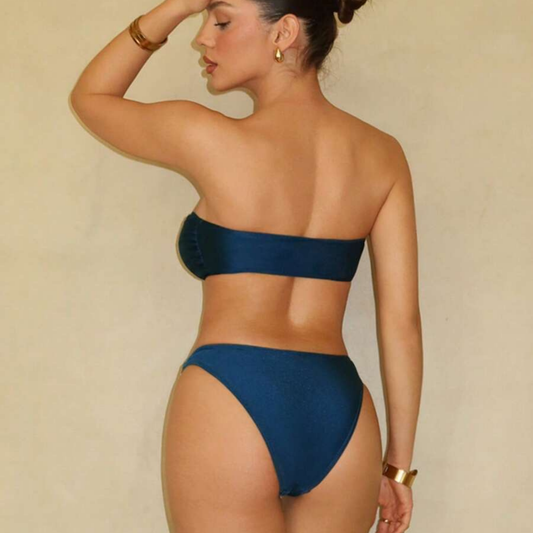 Deep Teal Gemstone Accent Bikini Set