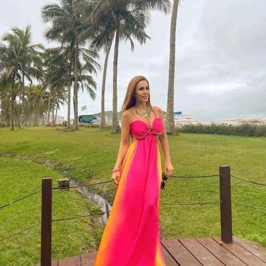 Sunset Bliss Maxi Dress - Kumkwat