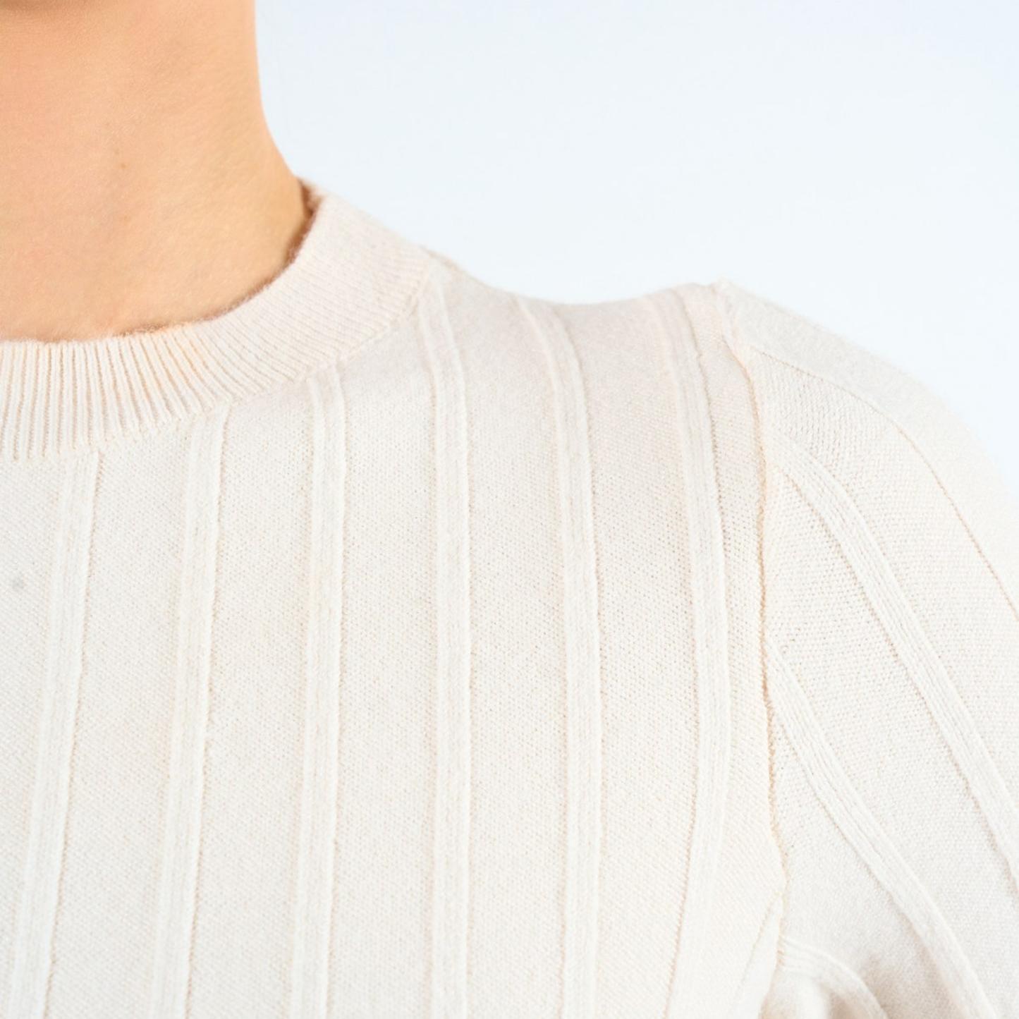 Ribbed Knit Short-Sleeve Top - Kumkwat