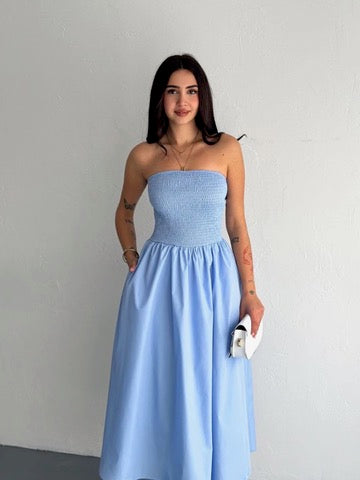 Isla Smocked Midi Dress - Kumkwat