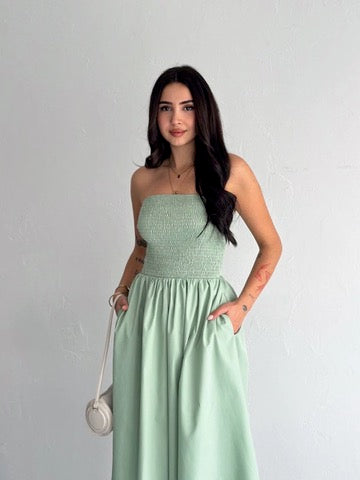 Isla Smocked Midi Dress - Kumkwat