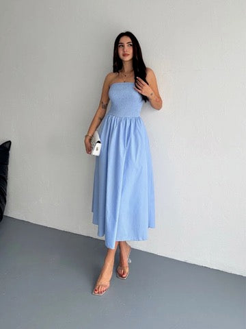 Isla Smocked Midi Dress - Kumkwat