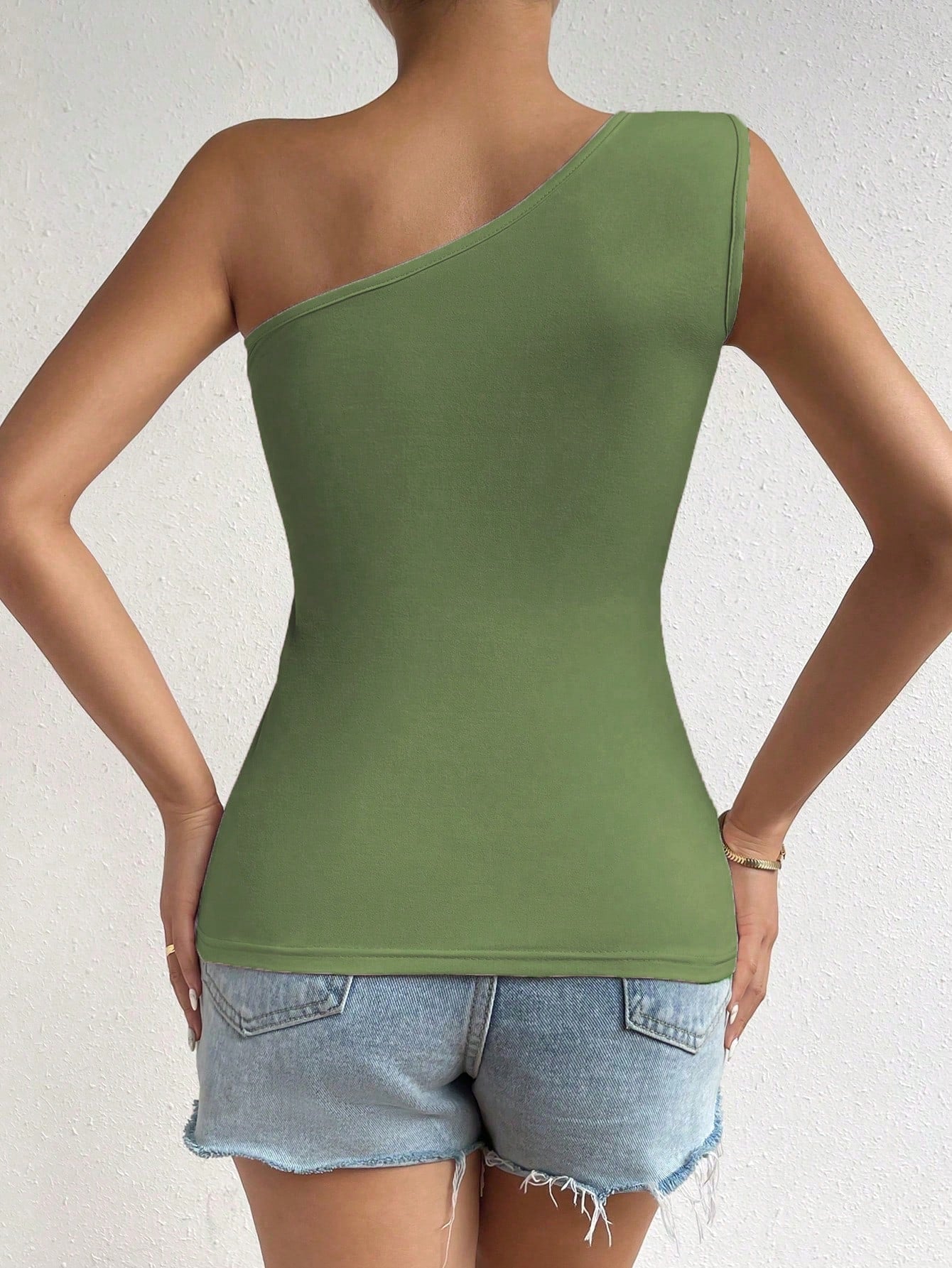 One-Shoulder Ruched Top - Kumkwat